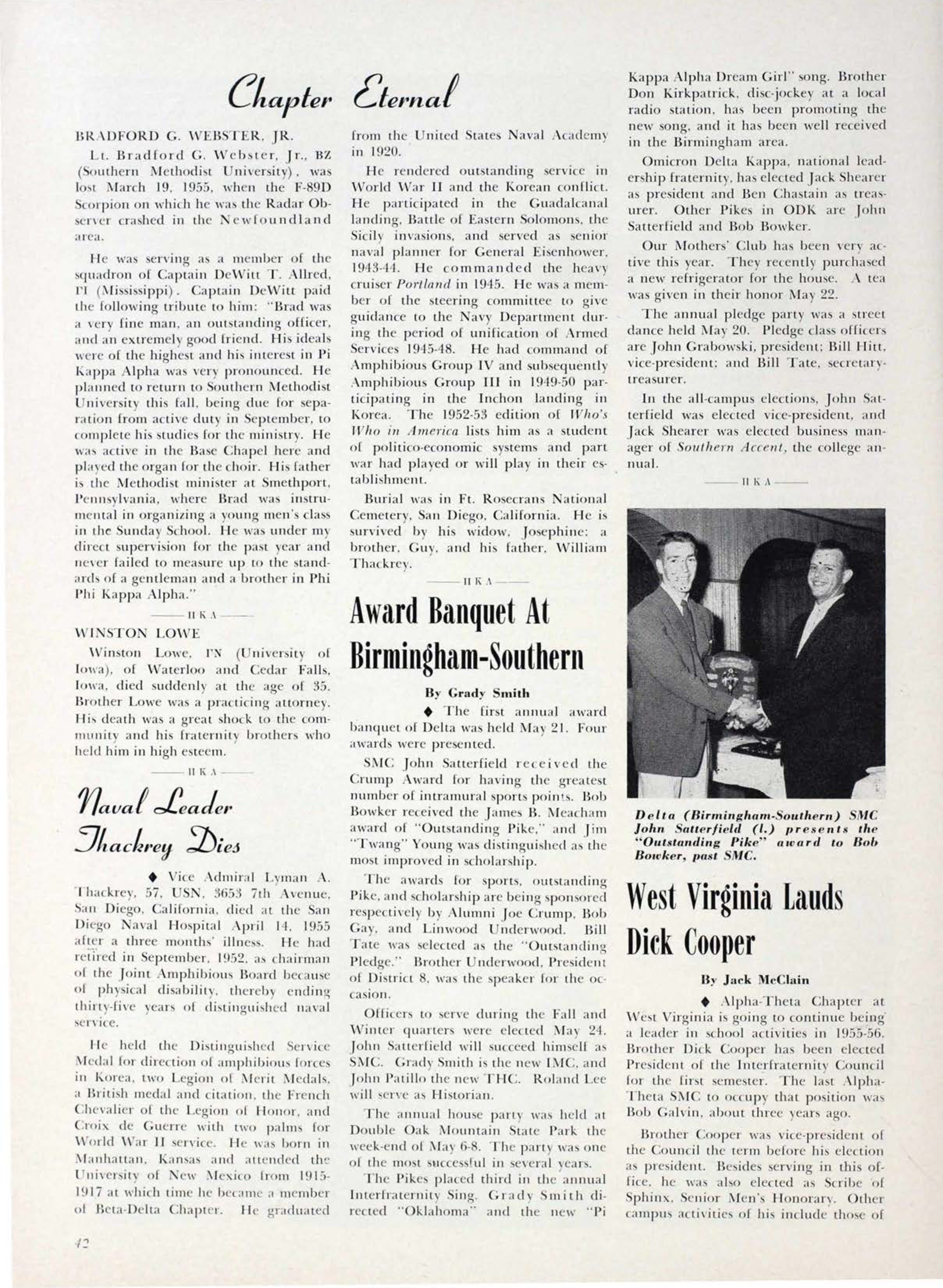 Chapter Eternal, September 1955